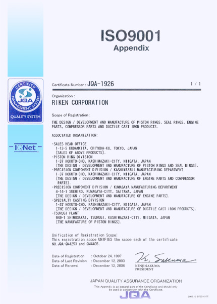 ISO 9001 Appendix